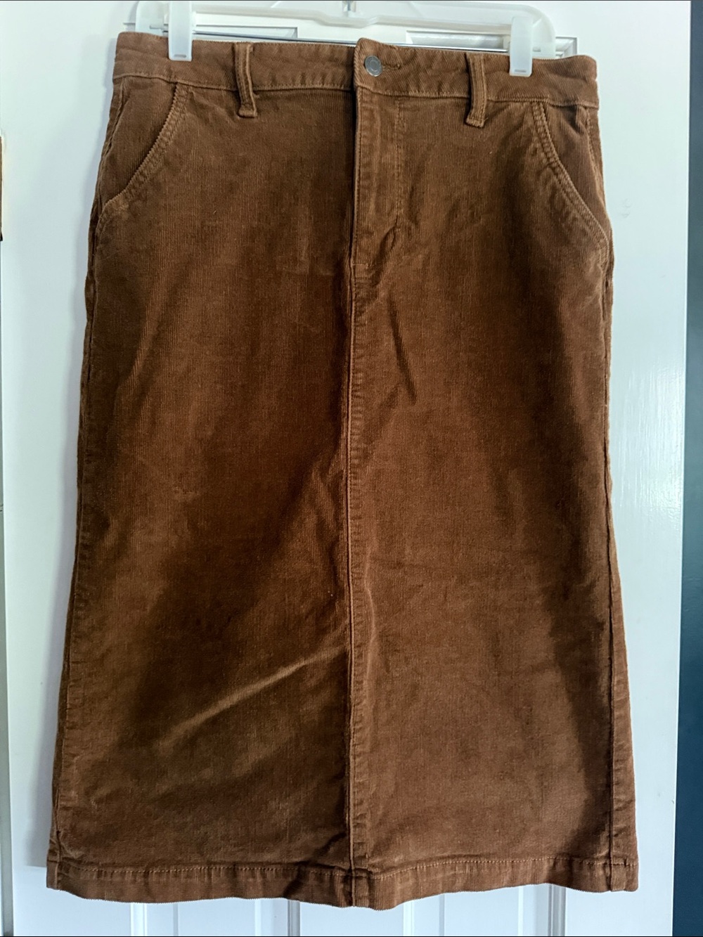Brown Corduroy Midi Skirt